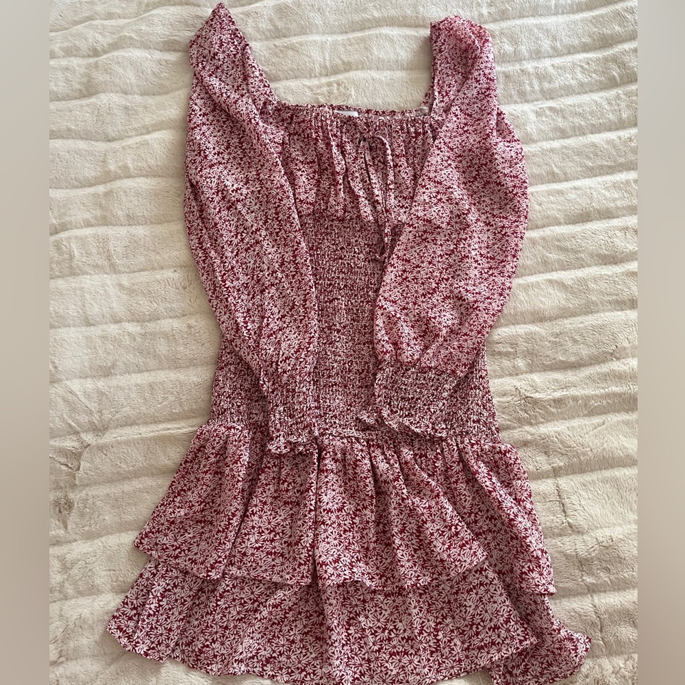 Maroon+white Princess Polly mini dress!